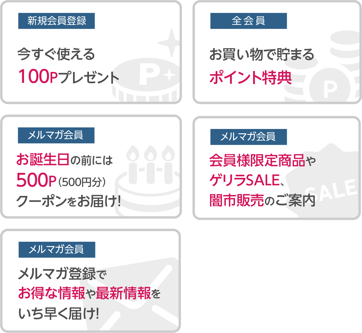 会員登録のメリット